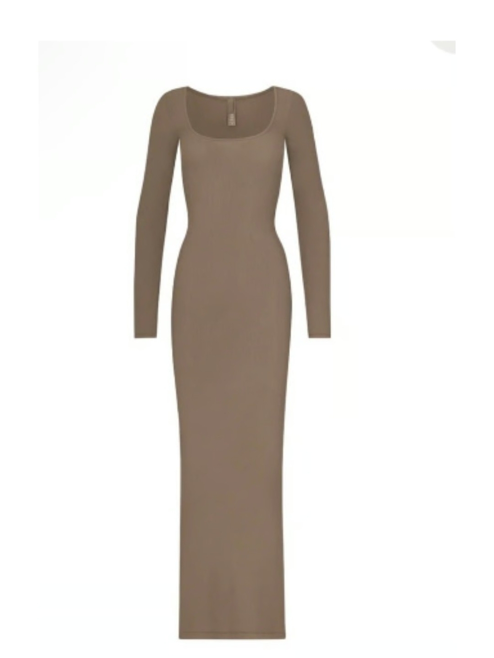 SKIMS Soft Lounge Long Sleeve Scoop Neck Maxi Dress - Taupe/Brown